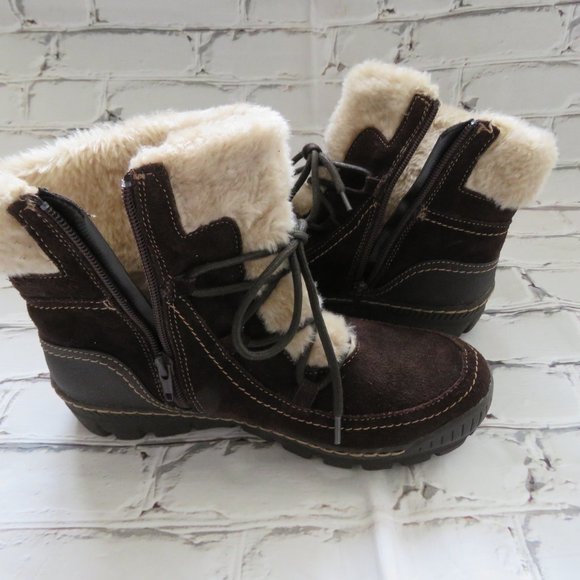 Vintage Brown Suede Ronsports Ankle Boots With Faux Fur - Picture 4 of 9